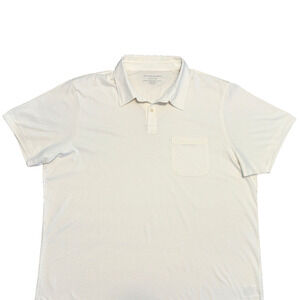 Outerknown Sojourn Polo Shirt Men 3XL Short Sleeve Off White Pima Cotton Comfort